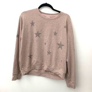 Sundry Star Crop High Low  Sweatshirt SZ 0